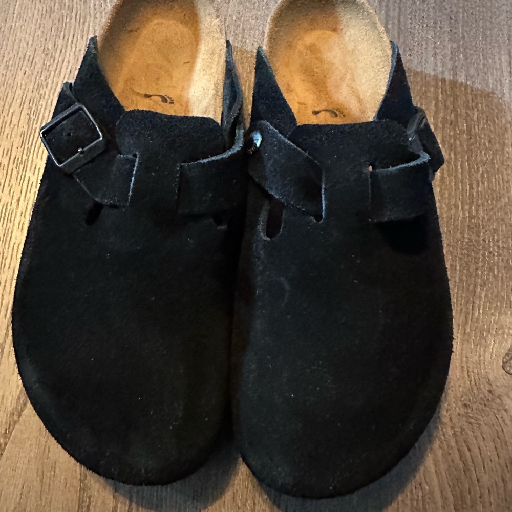 Black Birkenstock Boston Soft bed Slides